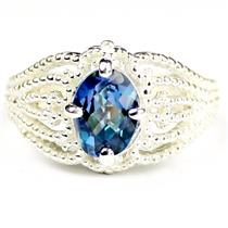 SR365, Neptune Garden Topaz, 925 Sterling Silver Ladies Ring