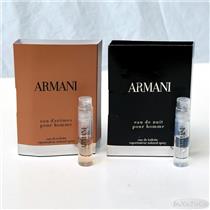 Armani Eau De Nuit & Pour Homme Toilette EDT Samples 0.04 oz ea Men