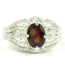 SR365, Mozambique Garnet, 925 Sterling Silver Ring