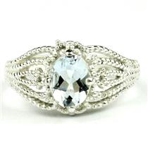 SR365, Aquamarine, 925 Sterling Silver Ring