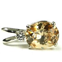 925 Sterling Silver Pendant, Champagne CZ, SP021
