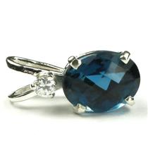925 Sterling Silver Pendant, London Blue Topaz, SP021
