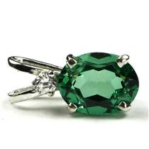 925 Sterling Silver Pendant, Russian Nanocrystal Emerald, SP021