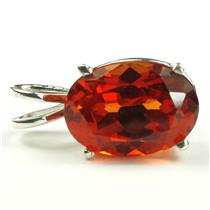 925 Sterling Silver Pendant, Created Padparadscha Sapphire, SP006