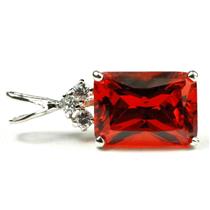 925 Sterling Silver Pendant, Padparadscha CZ, SP042