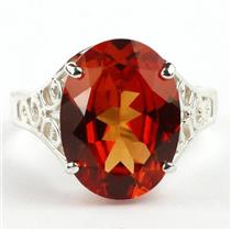 SR049, Padparadsha CZ, 925 Sterling Silver Ring
