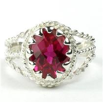 Created Ruby, 925 Sterling Silver Ring, SR070