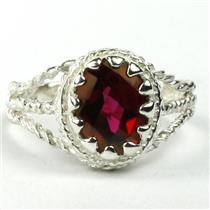 Crimson Topaz, 925 Sterling Silver Ring, SR070