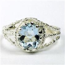 Aquamarie, 925 Sterling Silver Ring, SR070
