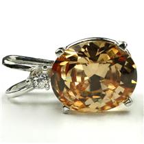 925 Sterling Silver Pendant, Champagne CZ, SP022