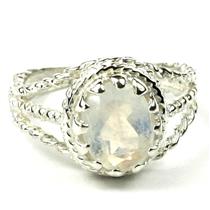 Rainbow Moonstone, 925 Dterling Silver Ring, SR070
