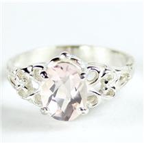 SR302, Rose Quartz,  925 Sterling Silver Ring