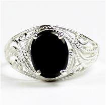 SR083, Black Onyx, 925 Sterling Silver Ladies Ring