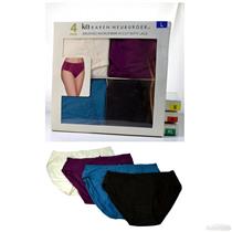4 Karen Neuburger Womens Brushed Microfiber Hi-Cut w Lace Brief Fashion Size S-M