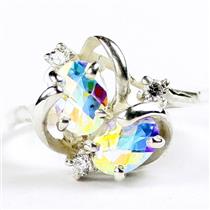 Sterling Silver Ladies Ring, Mercury Mist Topaz, SR016