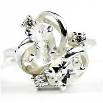 SR016, Silver Topaz, 925 Sterling Silver Ladies Ring