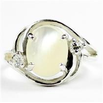 SR021, Mother Of Pearl, 925 Sterling Silver Ladies Ring