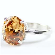 Champagne CZ, 925 Sterling silver Ladies Ring, SR055