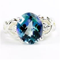 SR243, Neptune Garden Topaz, 925 Sterling Silver Ring