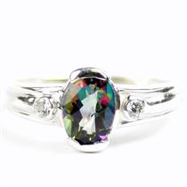 SR370, Mystic Fire Topaz, 925 Sterling Silver Ladies Ring