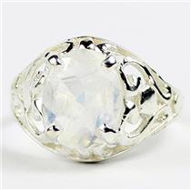 Sterling Silver Ladies Ring, Rainbow Moonstone, SR004