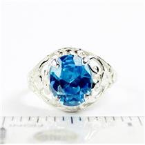 Sterling Silver Ladies Ring, Swiss CZ, SR004