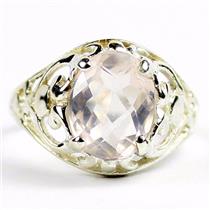 Rose Quartz,925 Sterling Silver Ladies Ring, SR004