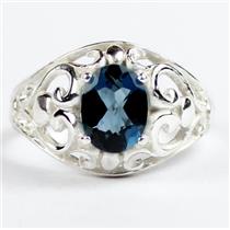 London Blue Topaz, 925 Sterling Silver Ladies Ring, SR111