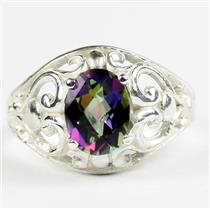 Mystic Fire Topaz, 925 Sterling Silver Ladies Ring, SR111