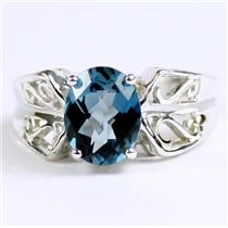 London Blue Topaz, 925 Sterling Silver Ladies Ring, SR281