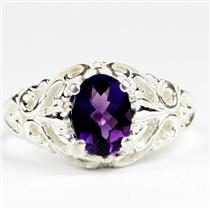 925 Sterling Silver Ladies Ring, Amethyst, SR113