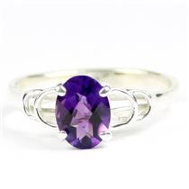 925 Sterling Silver Ladies Ring, Amethyst, SR300