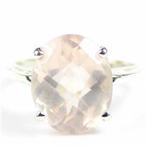 Sterling Silver Ladies Ring, Rose Quartz, SR055