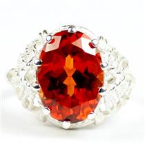 SR260, Padparadsha CZ, 925 Silver Ring