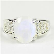 Rainbow Moonstone, 925 Sterling Silver Ladies Ring, SR369