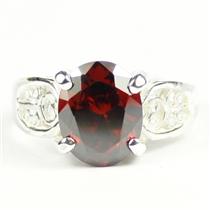 Garnet CZ, 925 Sterling Silver Ladies Ring, SR369