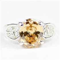 Champagne CZ, 925 Sterling Silver Ladies Ring, SR369