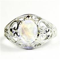 Rainbow Moonstone, 925 Sterling Silver Ladies Ring, SR311
