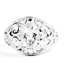 Silver Topaz, 925 Sterling Silver Ladies Ring, SR111