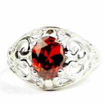 Garnet CZ, 925 Sterling Silver Ladies Ring, SR111