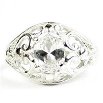 Cubic Zirconia,925 Sterling Silver Ladies Ring, SR111