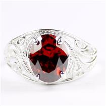 Garnet CZ, 925 Sterling Silver Ladies Ring, SR083