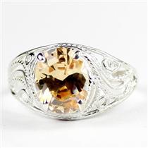 Champagne CZ, 925 Sterling Silver Ladies Ring, SR083