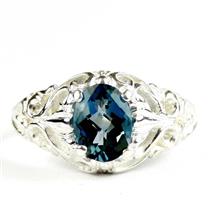 London Blue Topaz, 925 Sterling Silver Ladies Ring, SR113