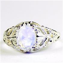 Rainbow Moonstone,  925 Sterling Silver Ladies Ring, SR113