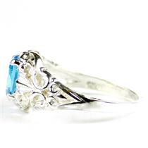 Swiss Blue CZ, 925 Sterling Silver Ladies Ring, SR113