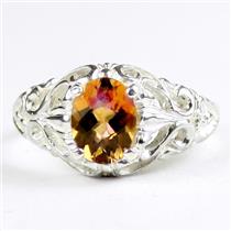 Twilight Fire Topaz, 925 Sterling Silver Ladies Ring, SR113