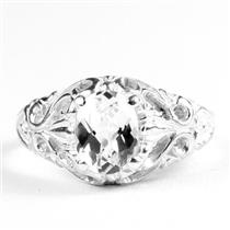 Silver Topaz,  925 Sterling Silver Ladies Ring, SR113