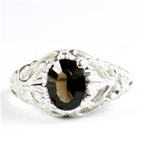 Smoky Quartz, 925 Sterling Silver Ladies Ring, SR113
