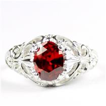 Garnet CZ, 925 Sterling Silver Ladies Ring, SR113